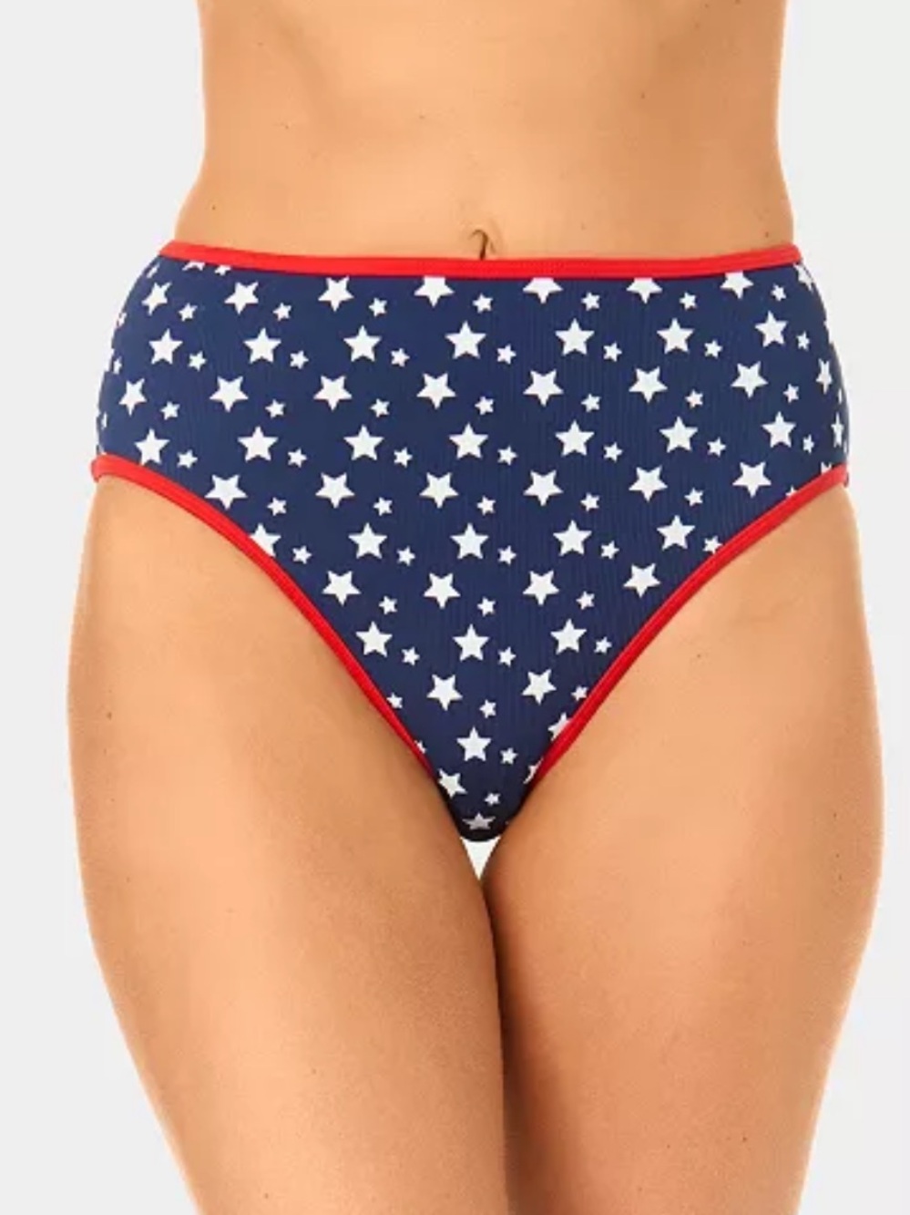 California Waves Women's Starstruck Mini Rib High-Waist Swim Bottoms